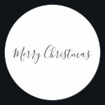 SIMPLE MINIMAL merry Christmas Card Classic Round Sticker<br><div class="desc">design</div>