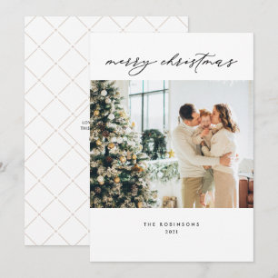 Simple Minimal Merry Christmas Photo Holiday Card