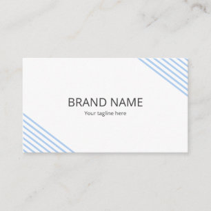 Simple Minimal Modern Blue Stripe Accent Frame Business Card