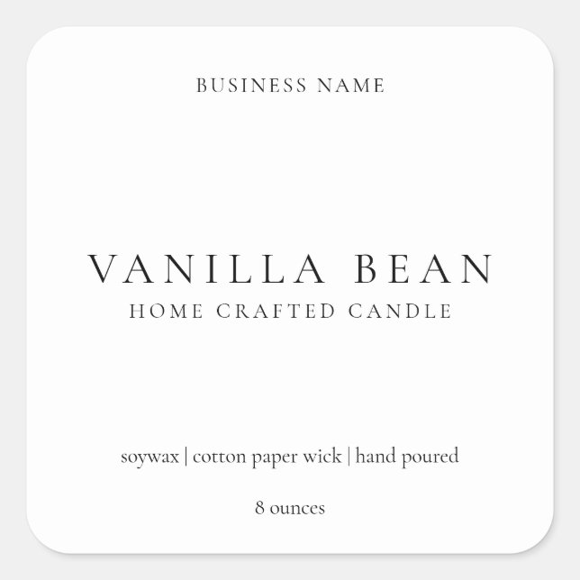 Simple Minimal Modern Candle Product Label (Front)