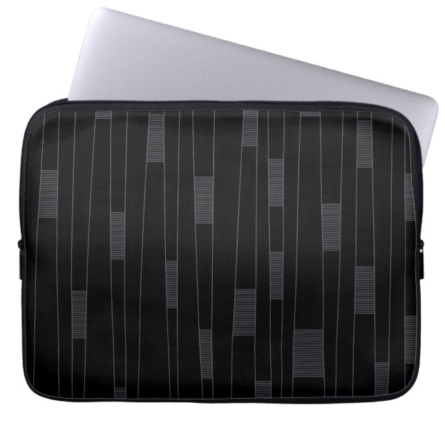 Simple, minimal, modern line graphic pattern laptop sleeve (Front)