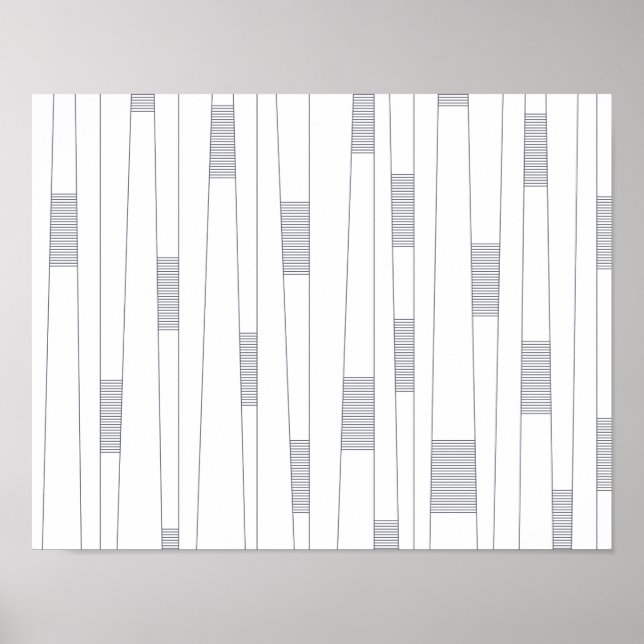 Simple, minimal, modern line graphic pattern poster (Front)