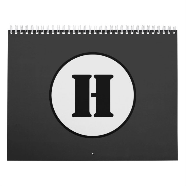 SIMPLE MINIMAL MODERN MONOGRAM ELEGANT STYLE CHIC  CALENDAR (Cover)