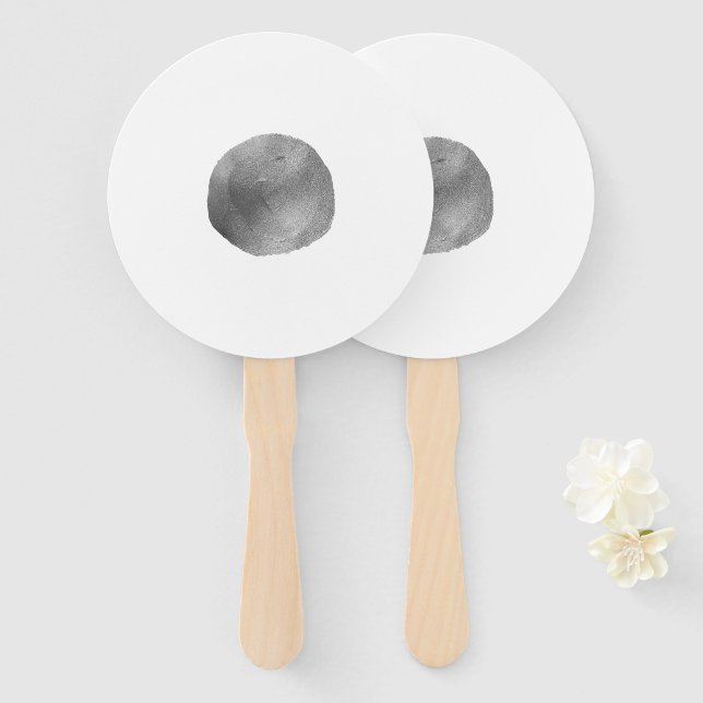 SIMPLE MINIMAL MODERN MONOGRAM ELEGANT STYLE CHIC  HAND FAN (Front and Back)