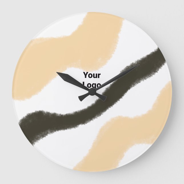 SIMPLE MINIMAL MODERN MONOGRAM ELEGANT STYLE CHIC  LARGE CLOCK (Front)