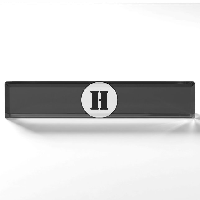SIMPLE MINIMAL MODERN MONOGRAM ELEGANT STYLE CHIC  NAMEPLATE (Front)