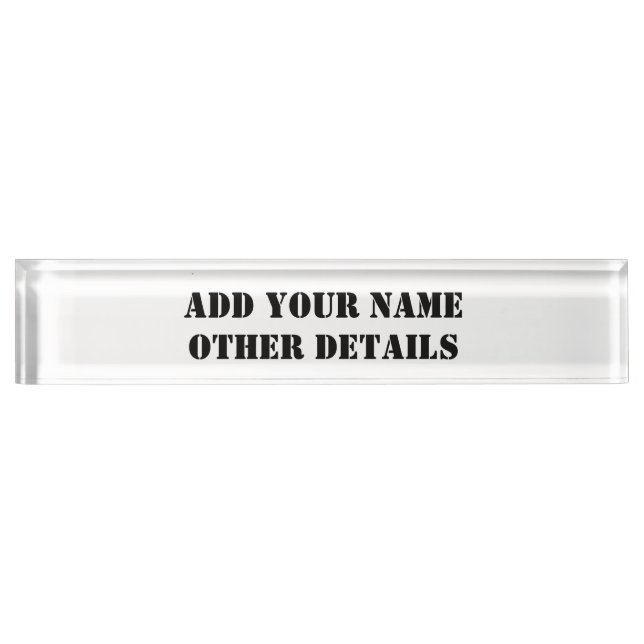 SIMPLE MINIMAL MODERN MONOGRAM ELEGANT STYLE CHIC  NAMEPLATE (Front)