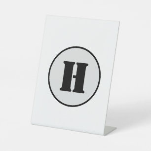 SIMPLE MINIMAL MODERN MONOGRAM ELEGANT STYLE CHIC  PEDESTAL SIGN