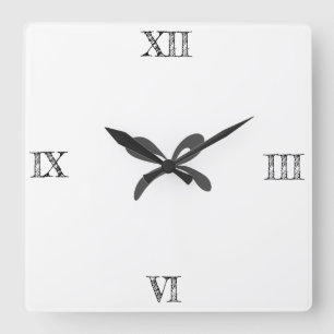 SIMPLE MINIMAL MODERN MONOGRAM ELEGANT STYLE CHIC SQUARE WALL CLOCK