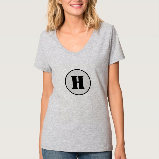 SIMPLE MINIMAL MODERN MONOGRAM ELEGANT STYLE CHIC T-Shirt (Front)