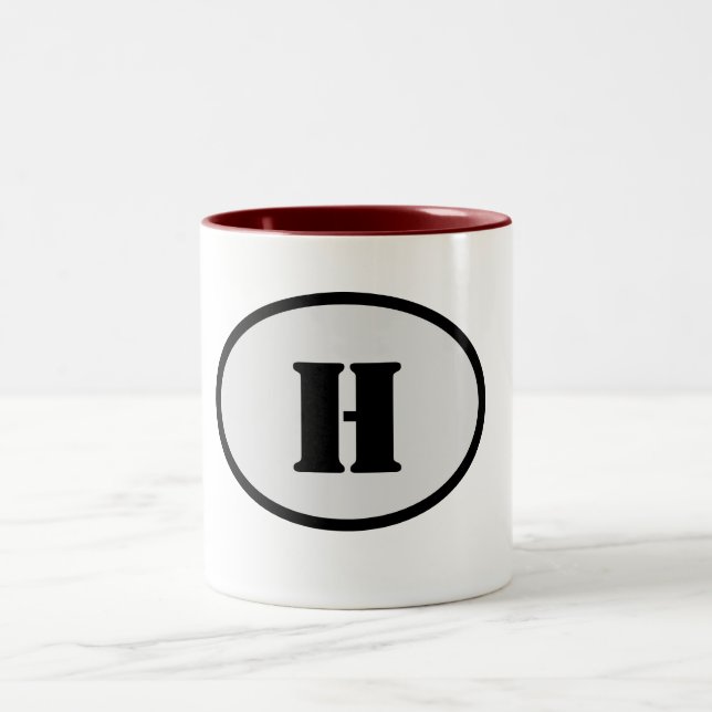 SIMPLE MINIMAL MODERN MONOGRAM ELEGANT STYLE CHIC  Two-Tone COFFEE MUG (Center)