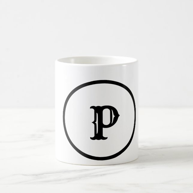SIMPLE MINIMAL MODERN MONOGRAM ELEGANT STYLE  TOTE COFFEE MUG (Center)