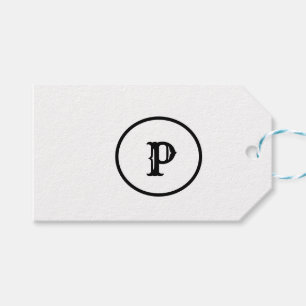 SIMPLE MINIMAL MODERN MONOGRAM ELEGANT STYLE TOTE GIFT TAGS