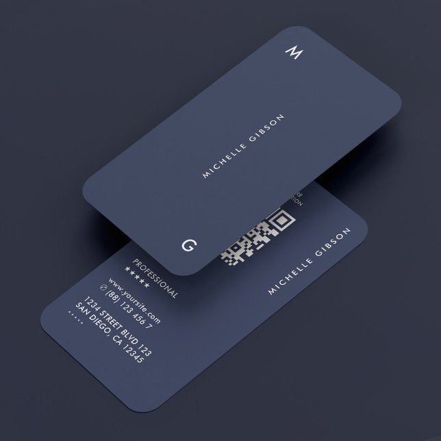 Simple Minimal Modern Professional Navy Blue Business Card (Simple Minimal Modern Professional Navy Blue Business Card
)