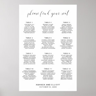 Simple Minimal Modern Wedding Seating Chart