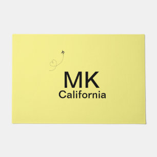 Simple minimal monogram add text travel plane phot doormat