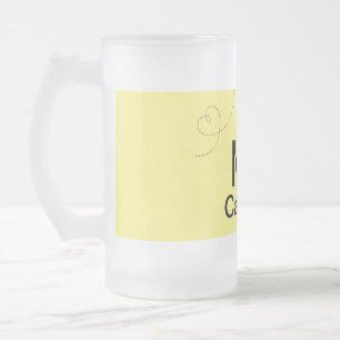 Simple minimal monogram add text travel plane phot frosted glass beer mug