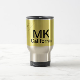 Simple minimal monogram add text travel plane phot mug