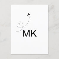 Simple minimal monogram add text travel plane phot