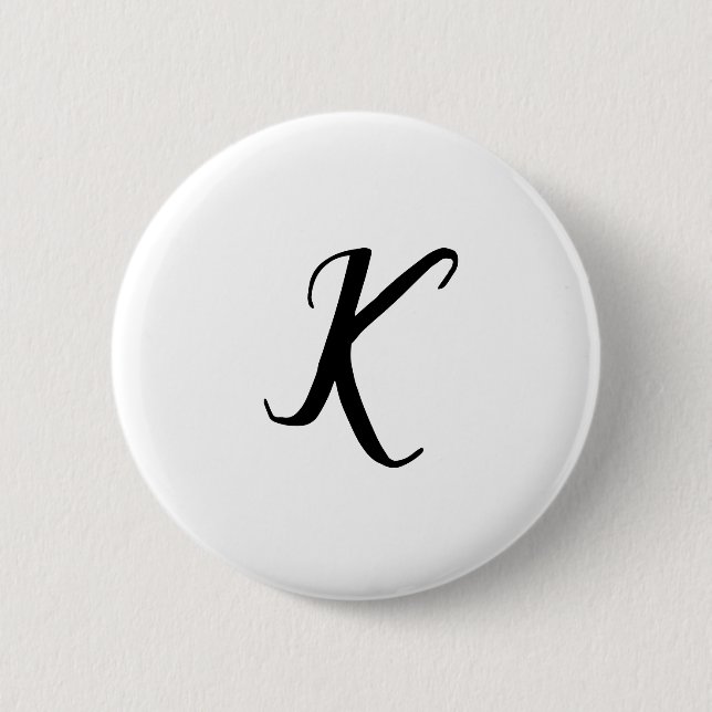 SIMPLE MINIMAL MONOGRAM CUSTOM 6 CM ROUND BADGE (Front)
