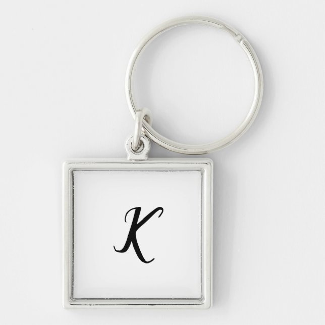 SIMPLE MINIMAL MONOGRAM CUSTOM NAME KEY RING (Front)