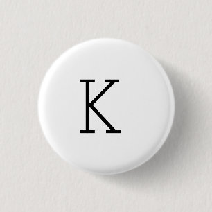 SIMPLE MINIMAL MONOGRAM CUSTOM NAME KEYCHAIN 3 CM ROUND BADGE