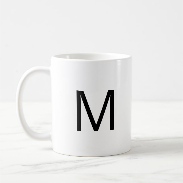 simple minimal monogram logo add your  coffee mug (Left)