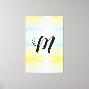 simple minimal monogram logo add your  watercolor  canvas print