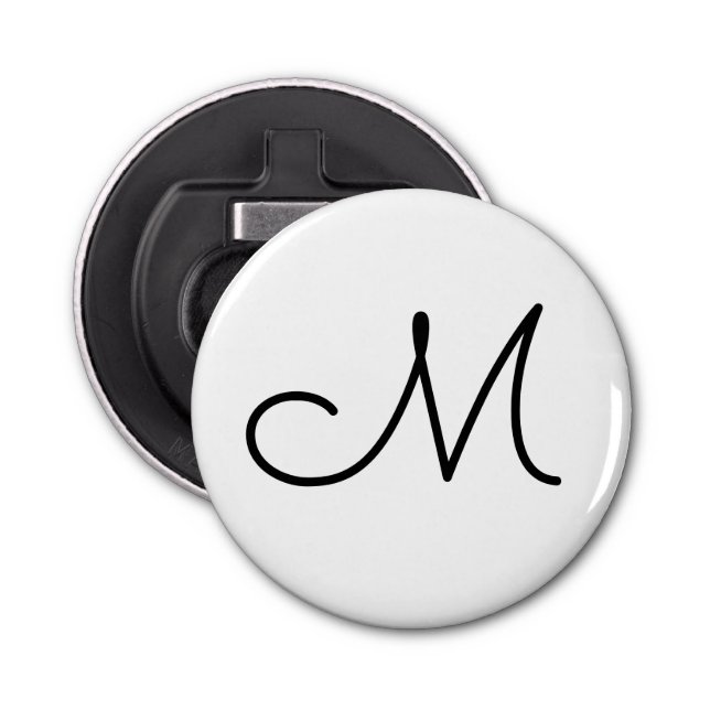 simple minimal monogram logo elegant personalised  bottle opener (Front)