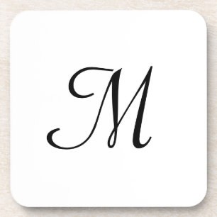 simple minimal monogram logo elegant personalised coaster