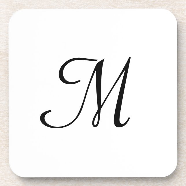 simple minimal monogram logo elegant personalised coaster (Front)