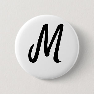 simple minimal monogram logo personalised baking 6 cm round badge