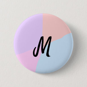 simple minimal monogram logo personalised baking 6 cm round badge