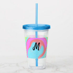 simple minimal monogram logo personalised baking acrylic tumbler