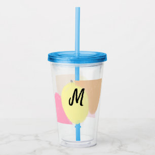 simple minimal monogram logo personalised baking   acrylic tumbler