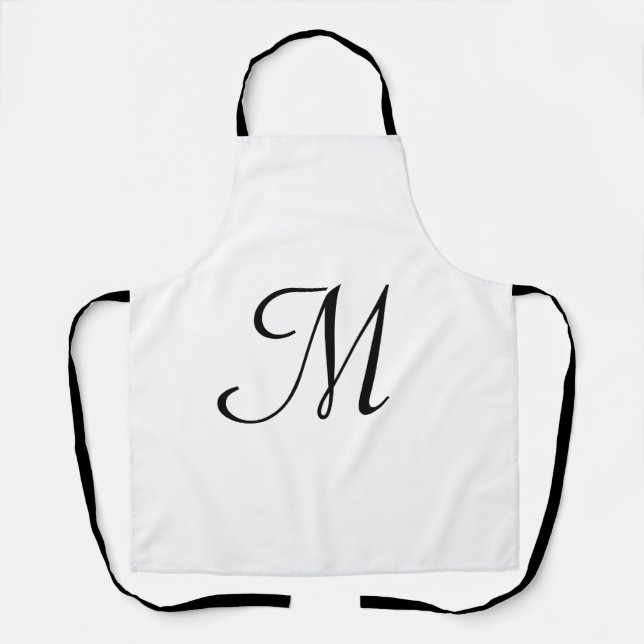 simple minimal monogram logo personalised baking apron (Front)