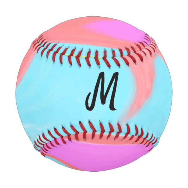 simple minimal monogram logo personalised baking   baseball (Front)