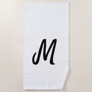simple minimal monogram logo personalised baking   beach towel