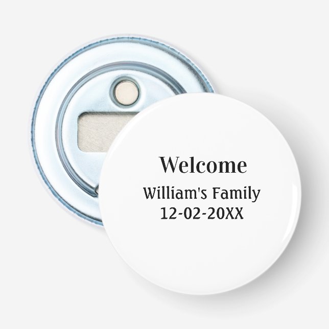 simple minimal monogram logo personalised baking   bottle opener (Front)