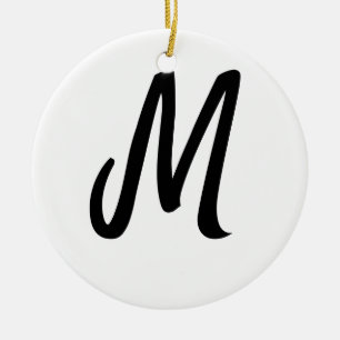 simple minimal monogram logo personalised baking ceramic tree decoration