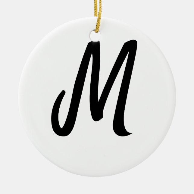 simple minimal monogram logo personalised baking   ceramic tree decoration (Front)