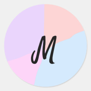 simple minimal monogram logo personalised baking classic round sticker