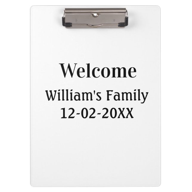 simple minimal monogram logo personalised baking   clipboard (Front)