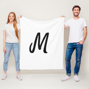 simple minimal monogram logo personalised baking fleece blanket