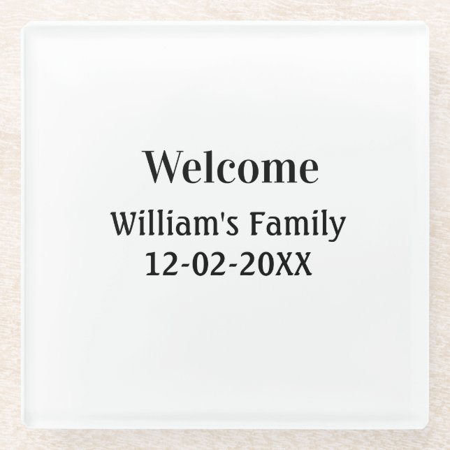 simple minimal monogram logo personalised baking   glass coaster (Front)