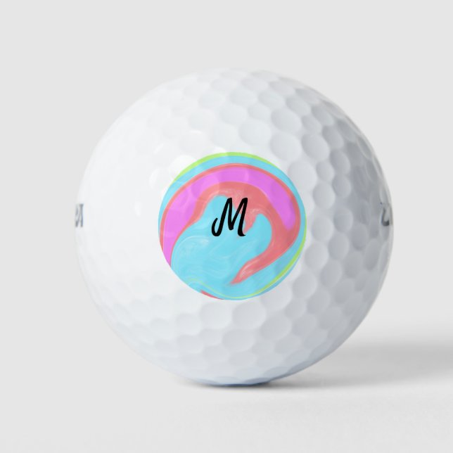 simple minimal monogram logo personalised baking   golf balls (Front)