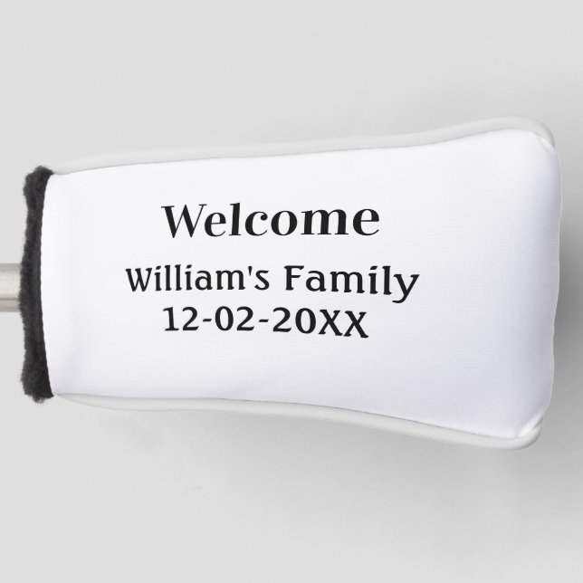 simple minimal monogram logo personalised baking   golf head cover (Front)