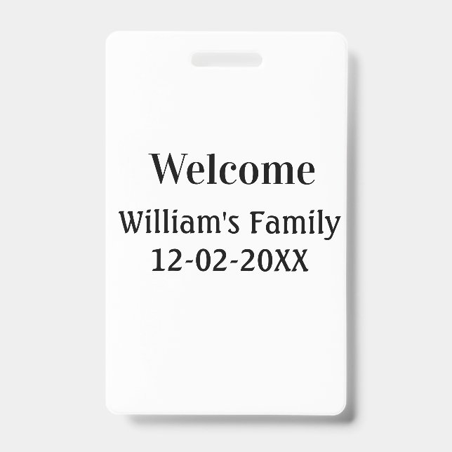 simple minimal monogram logo personalised baking   ID badge (Front)