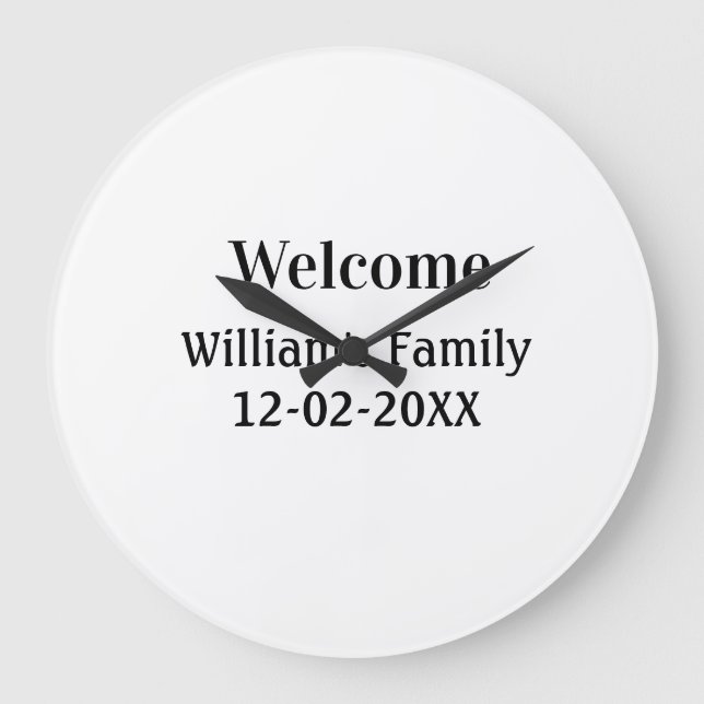 simple minimal monogram logo personalised baking   large clock (Front)