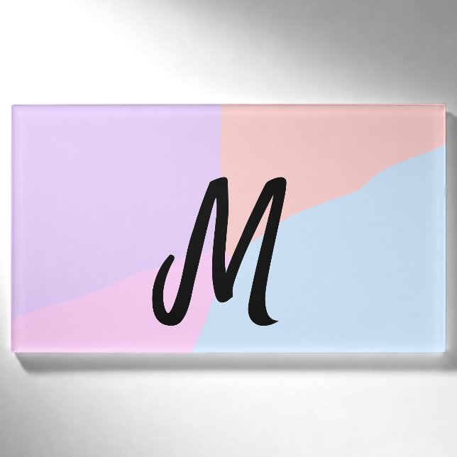 simple minimal monogram logo personalised baking   name tag (Front)
